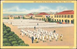 U.S. Naval Training Station, Paul Jones Court Postcard