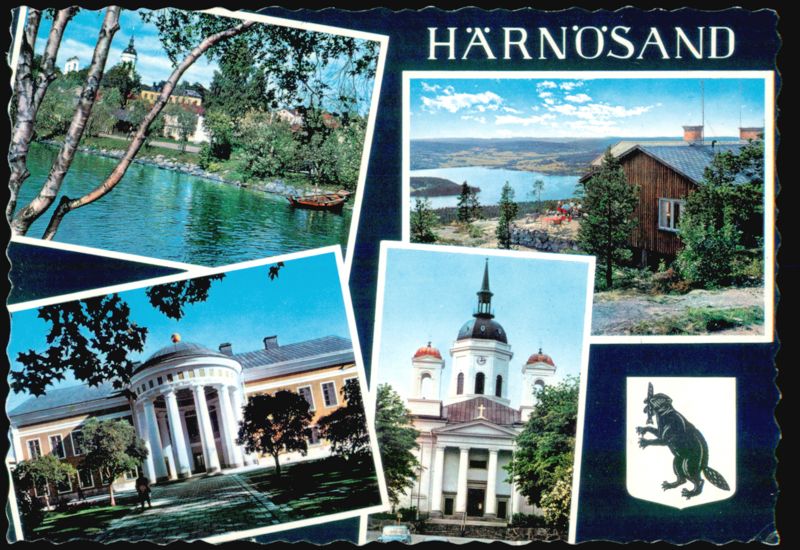 Härnösand City Views, Sweden, Church and Coat of Arms