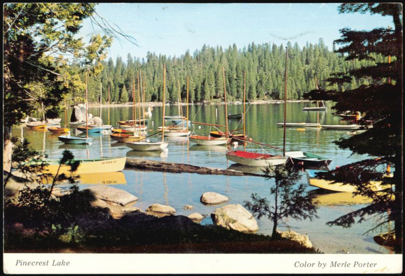 Boats at Pinecrest Lake, Sierra Nevada Mountains California