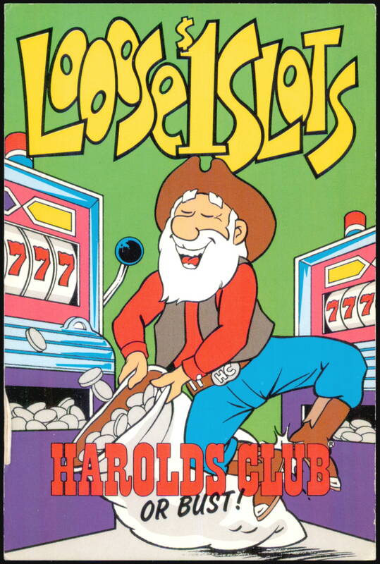 Harolds Club Loose Slots Cartoon Cowboy Reno Nevada