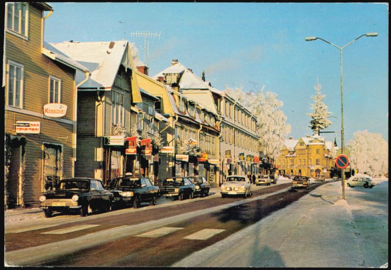 Winter Street Scene in Orsa, Sweden