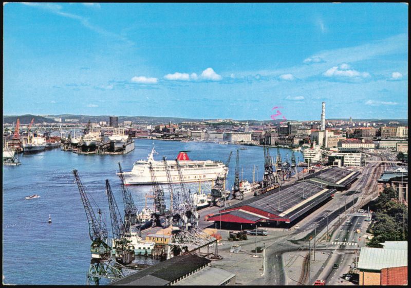 Goteborgs Hamn Harbor Scene with Stena Line Ferry Gothenburg Sweden