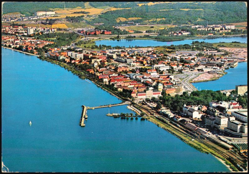 Aerial View of Jönköping, Sweden Waterfront Alf Bokgren