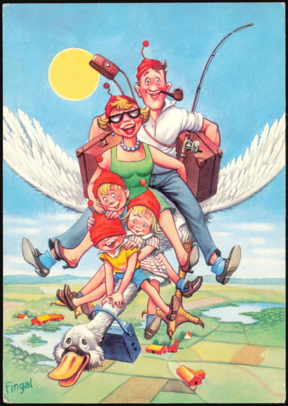 Family Flying on a Goose Illustration by Fingal Sweden