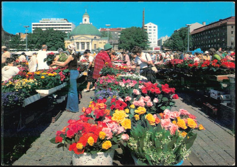 Market Place Flower Stalls in Turku, Finland Teuvo Kanerva