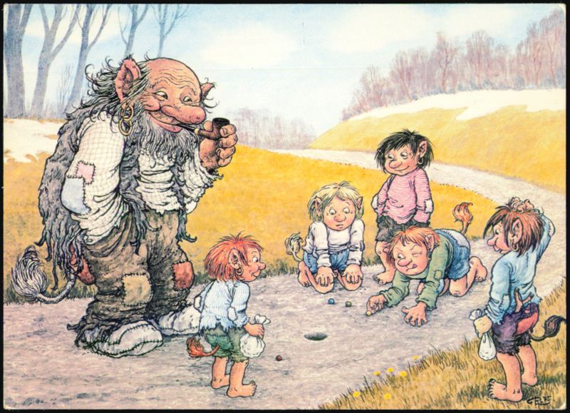 The Marble Players by Rolf Lidberg Troll Illustration