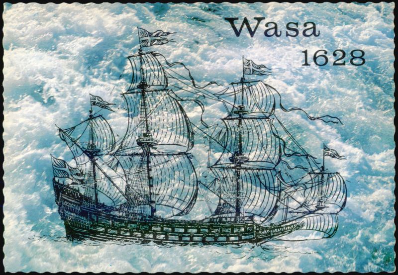 Wasa 1628 Warship Drawing by Nils Stödberg Sweden