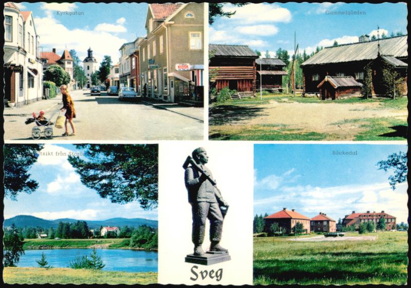 Sveg, Sweden: Kyrkgatan, Gammelgården, and Bäckedal