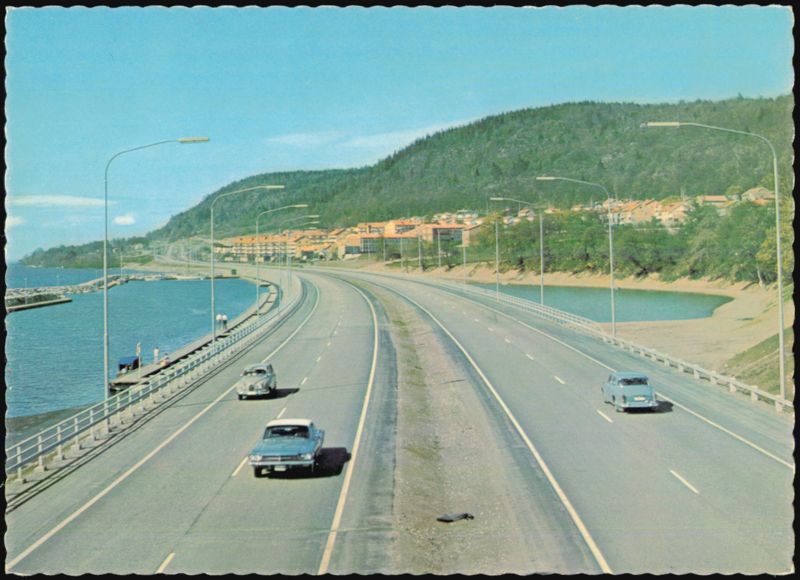 Vätternleden Highway along Lake Vättern, Sweden Jönköping