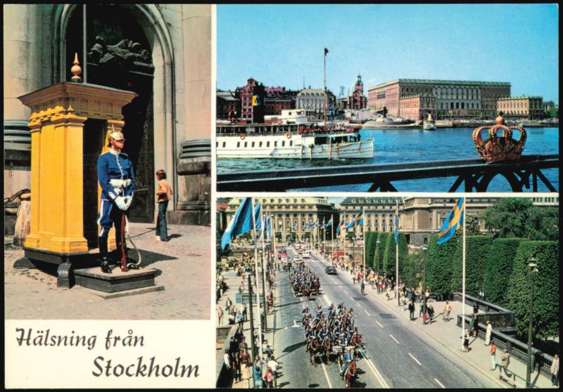 Stockholm Royal Guard, Harbor, and Street Scene Sweden