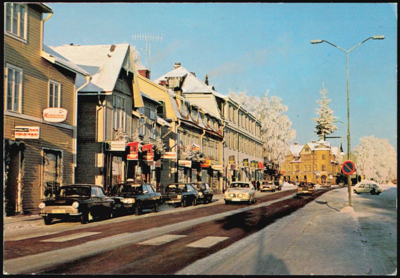 Winter Street Scene in Orsa, Sweden
