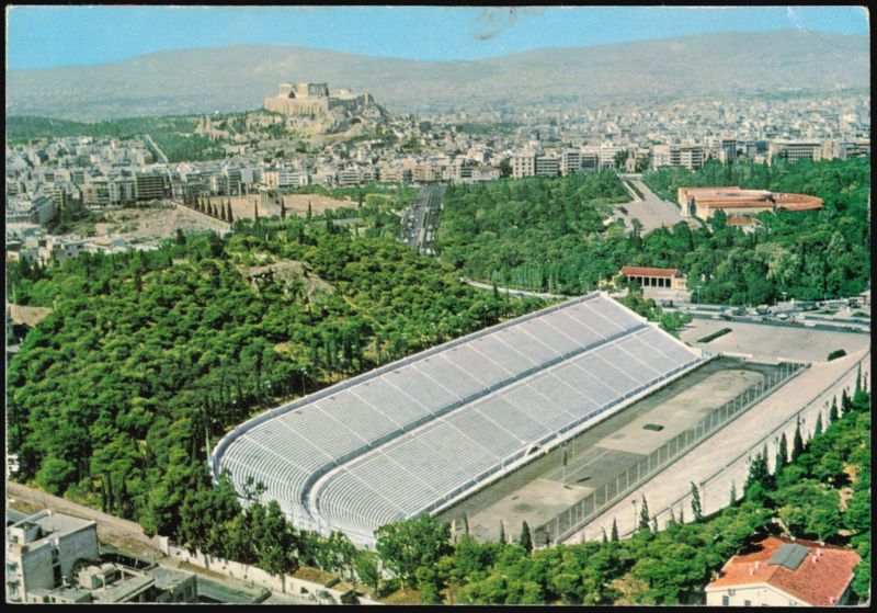 Panathenaic Stadium, Zappeion, and Acropolis, Athens Greece