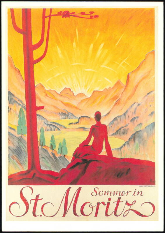 Sommer in St. Moritz, Switzerland Travel Poster Art