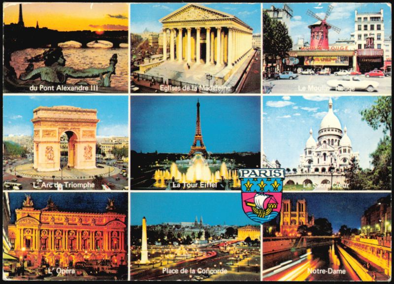 Paris Landmarks Multi-View Collage France