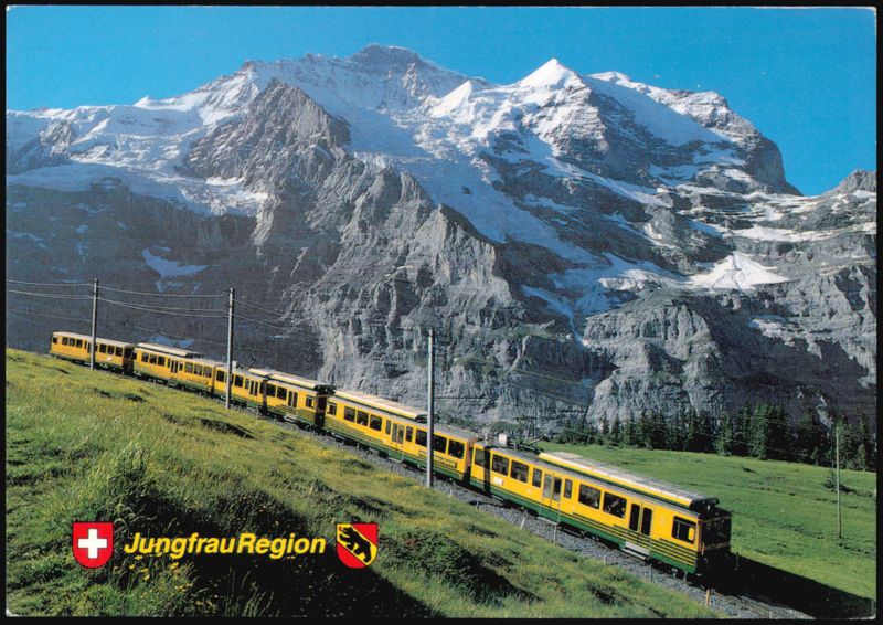 Wengernalpbahn Train in the Jungfrau Region, Switzerland Wengen