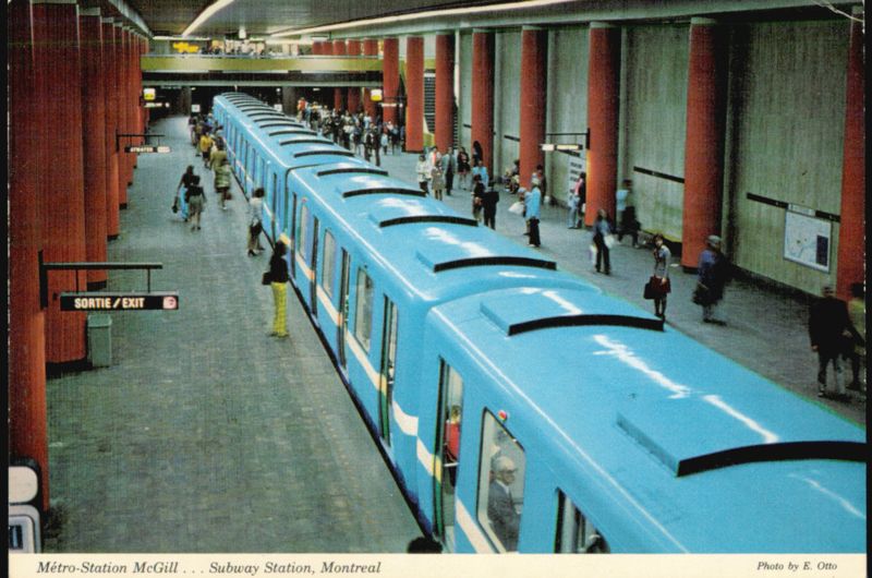 McGill Metro Station Subway Platform, Montreal QC Canada