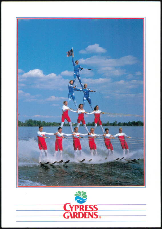 Cypress Gardens Water Ski Show Patriotic Pyramid Winter Haven Florida