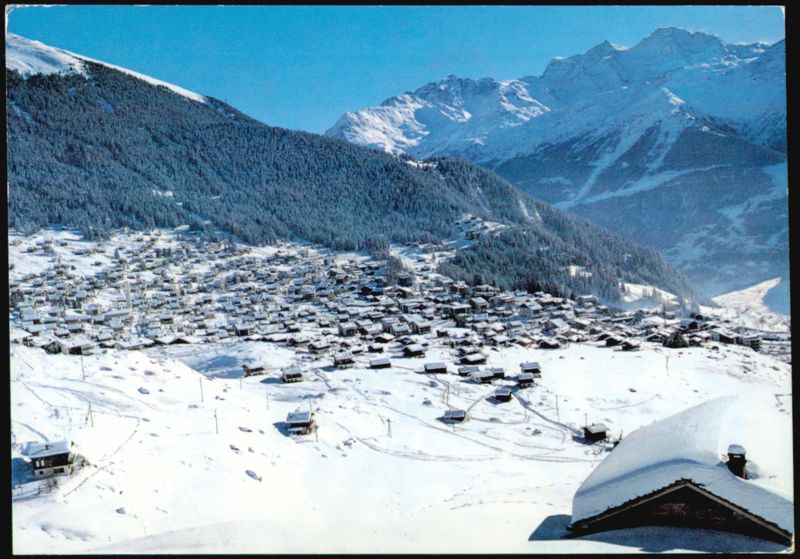 Winter Ski Resort Village in Verbier, Switzerland