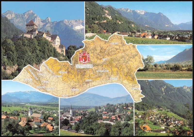 Principality of Liechtenstein Map and Scenic Views Vaduz