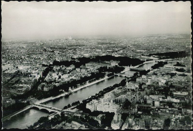 Panoramic View of the Seine River and Butte Montmartre Paris France