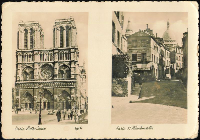 Notre Dame and Le Consulat Restaurant in Montmartre, Paris France