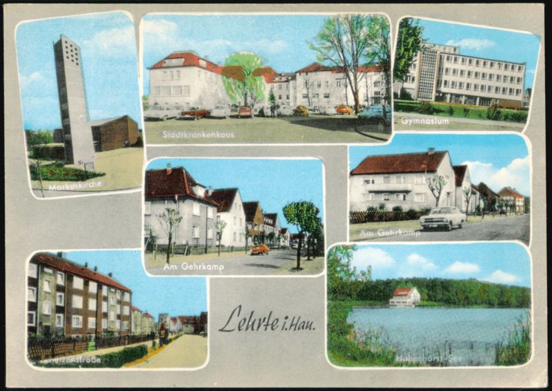 Lehrte i. Han. Multi-View: Church, Hospital, School, Lake Germany