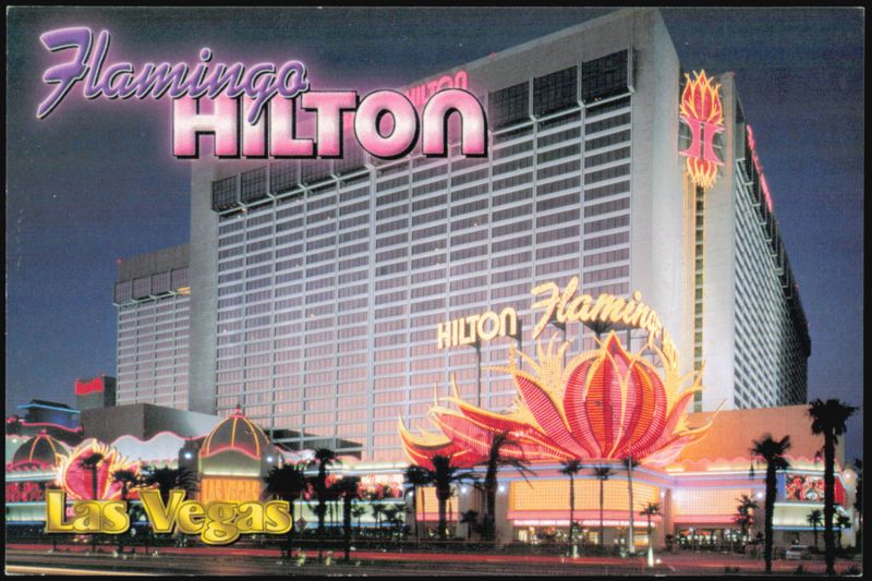 Flamingo Hilton Hotel and Casino at Night Las Vegas Nevada