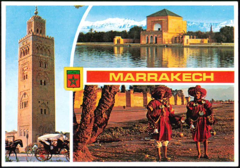 Koutoubia Mosque, Menara Gardens, and Water Carriers Marrakech Morocco