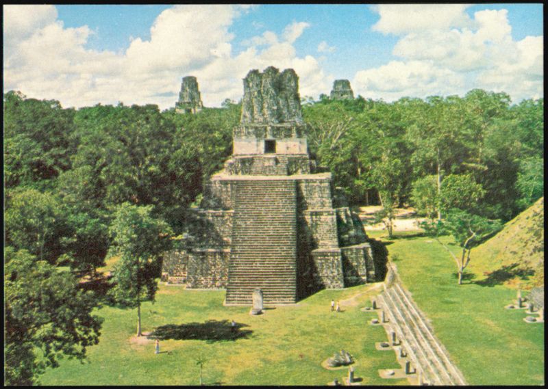 Temple II Las Mascaras and Stelae, Tikal Ruins, Guatemala