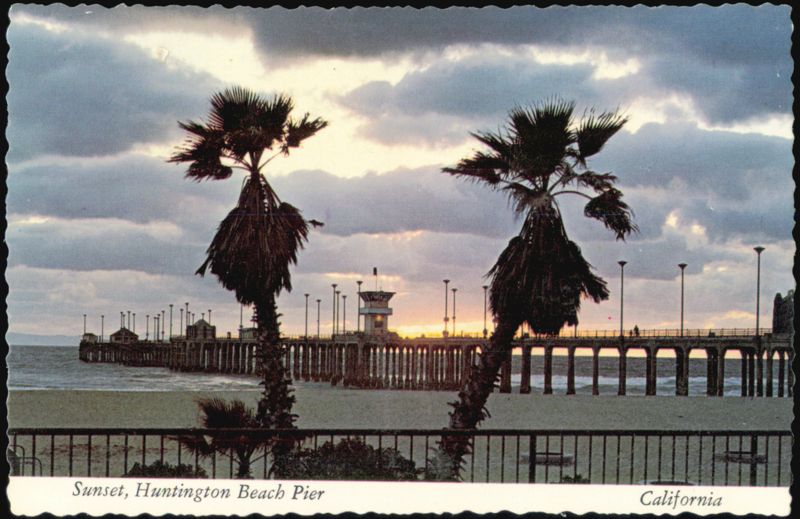 Sunset at Huntington Beach Pier California