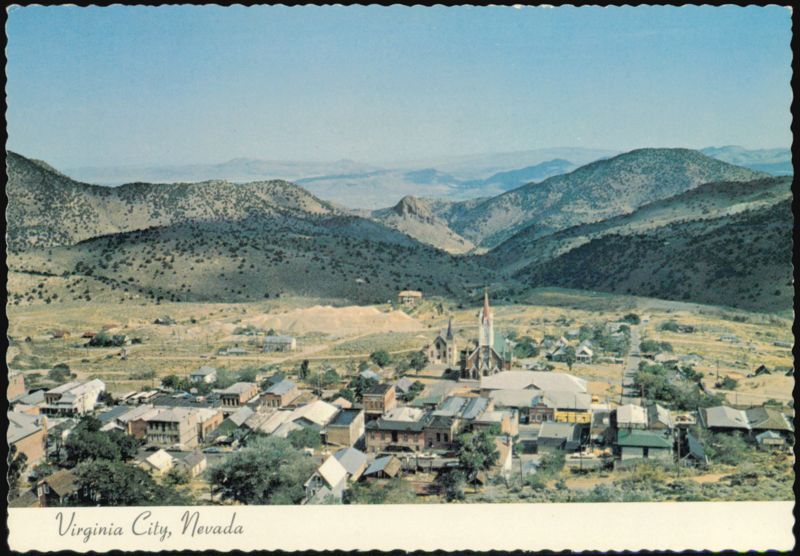 Bird's Eye View of Virginia City, Nevada Mining Town