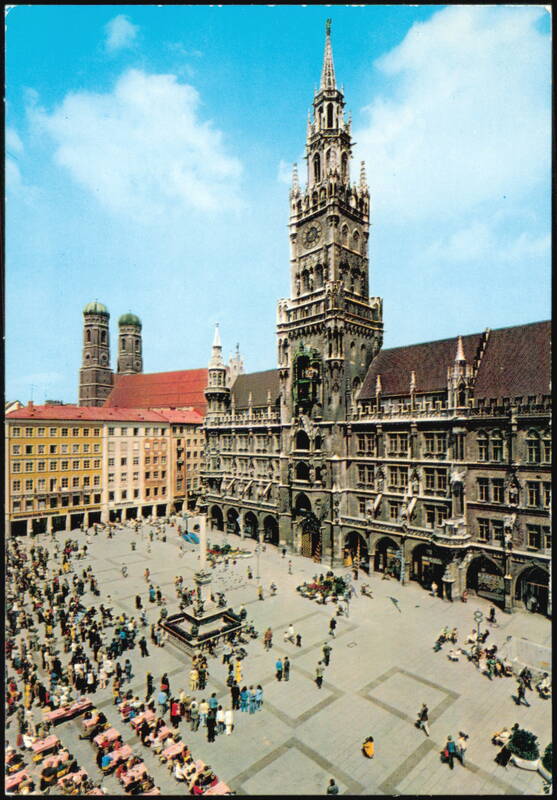 Marienplatz with Town Hall and Frauenkirche in Munich Germany