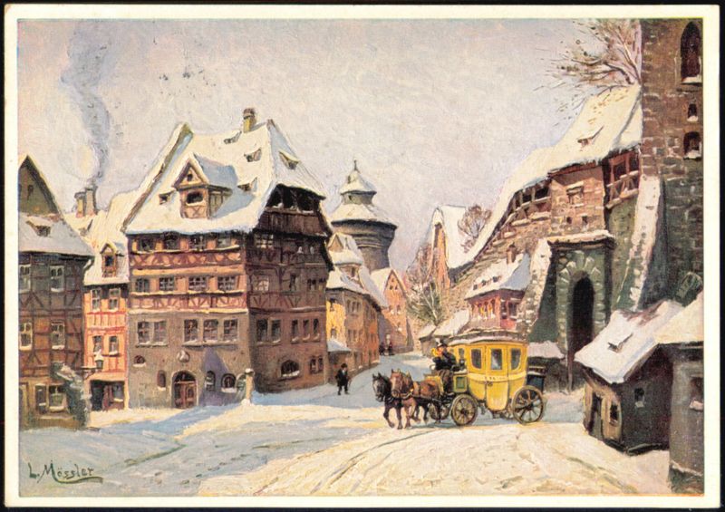 Winter Morning in Nuremberg, Germany Horse-Drawn Carriage