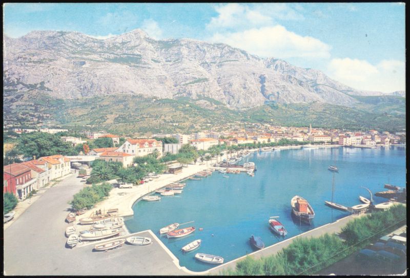 Makarska Harbor and Biokovo Mountain, Yugoslavia Eastern Europe