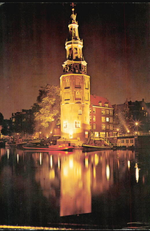 Montelbaan Tower at Night, Amsterdam Netherlands