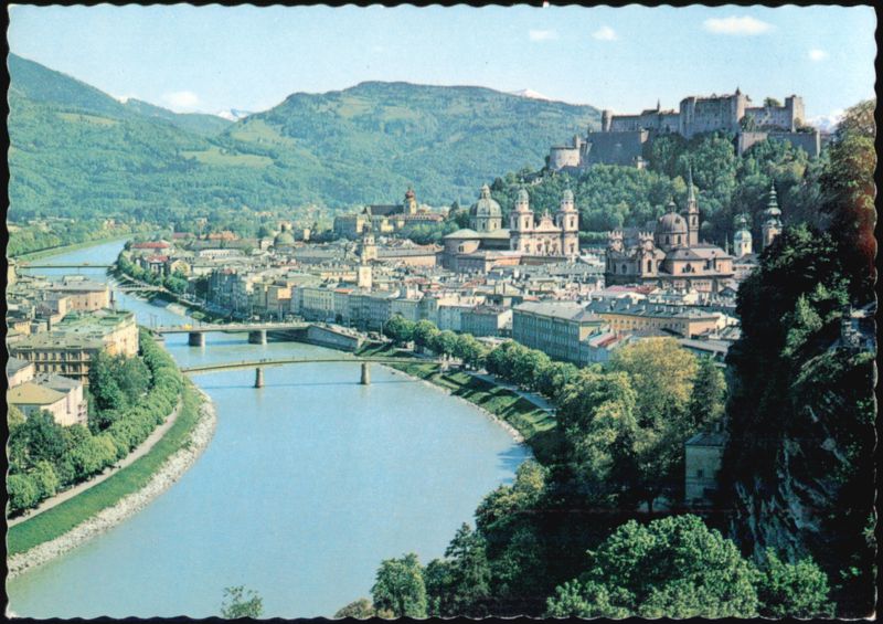 Salzburg with Salzach River View from Mülln Austria