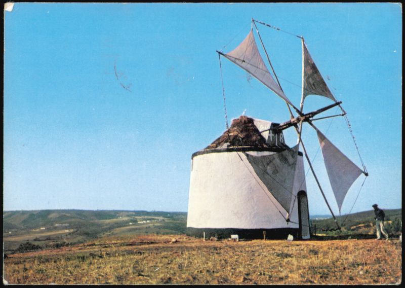 Traditional Windmill in Portugal Landscape