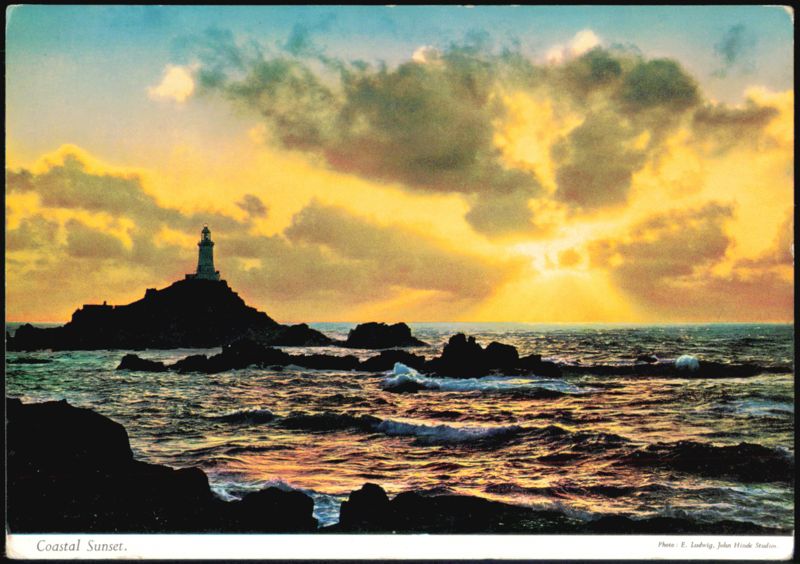 Coastal Sunset Lighthouse Scene E. Ludwig Lighthouses