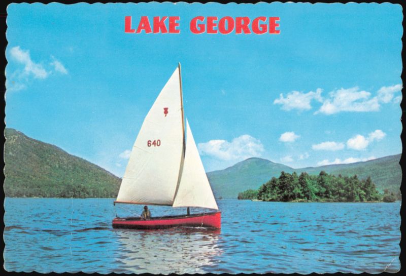 Sailboat on Lake George in the Adirondacks New York