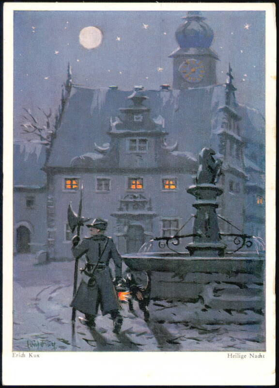 Heilige Nacht Night Watchman with Halberd and Dog Erich Kux