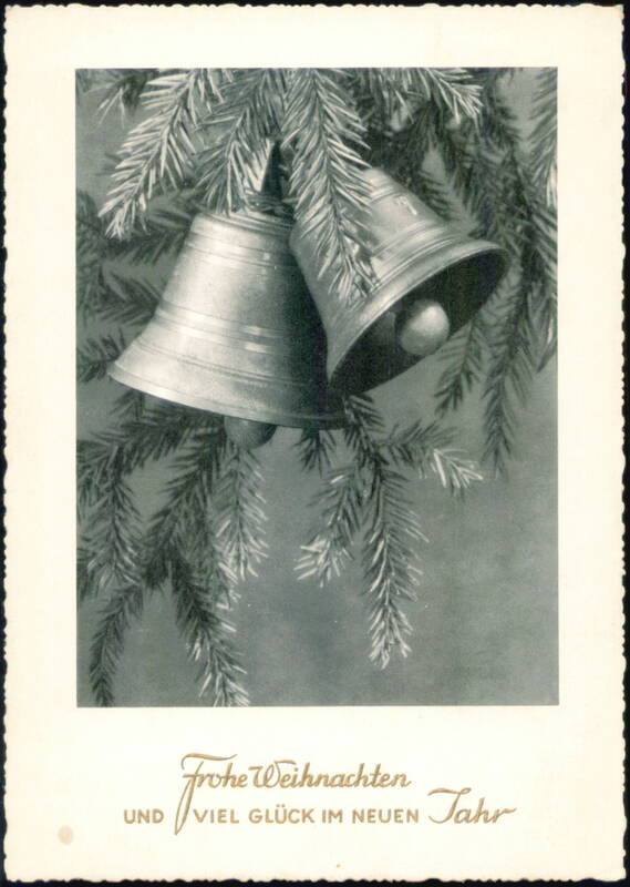 Christmas Bells and Pine Branches Holiday Greeting Germany