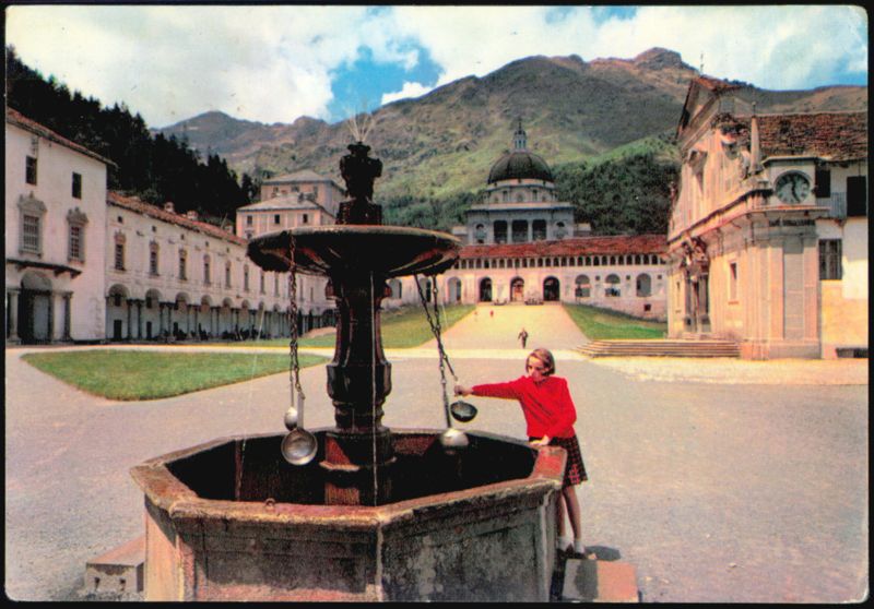 Santuario di Oropa, Secondo Piazzale and Burnel Fountain Italy