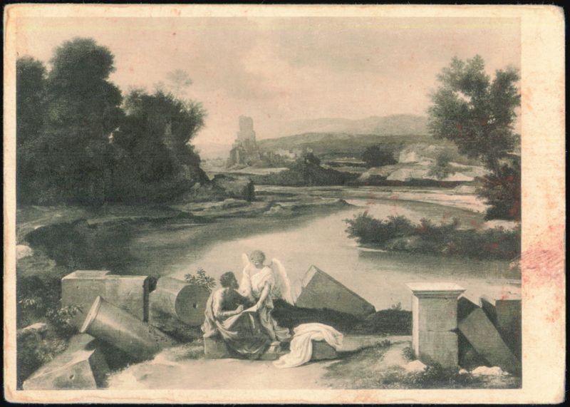 Nicolas Poussin, Landscape with St. Matthew and the Angel Berlin Germany