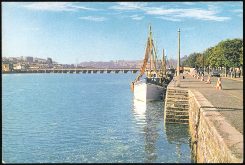 The Quay and Bideford Bridge, Torridge River, Devon United Kingdom