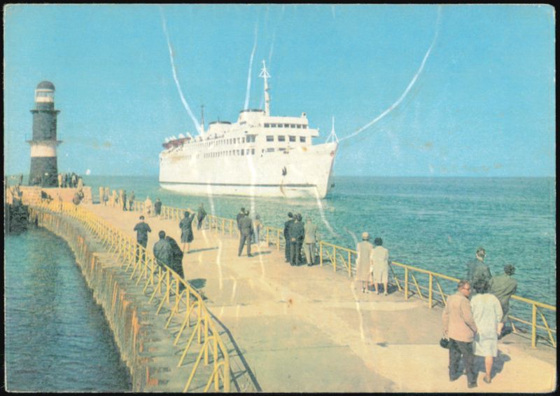 MS Warnemünde Ferry Entering Port at Rostock-Warnemünde Germany