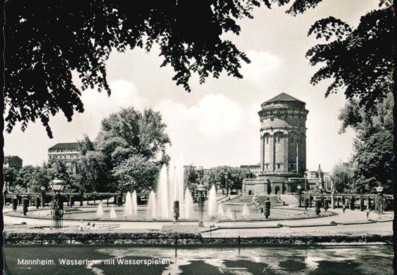Wasserturm with Fountains, Mannheim Germany