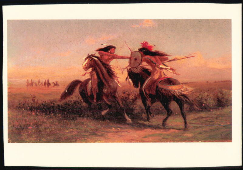 Indians Jousting by William M. Cary, 1875 Art Cowboy Western