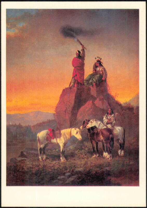 The Smoke Signal by John Mix Stanley Painting Cowboy Western