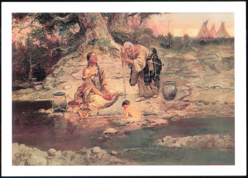 Three Generations by Charles M. Russell Art Native Americana