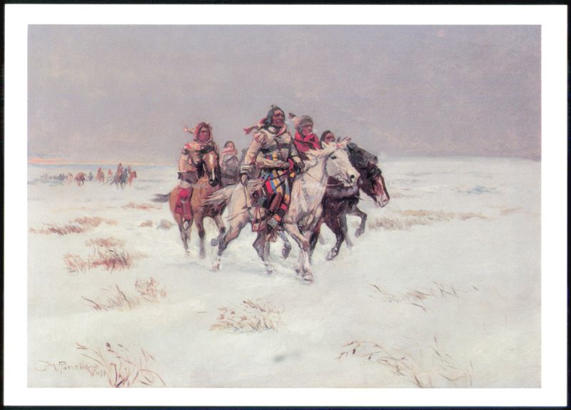 The Snow Trail by Charles M. Russell Western Art Cowboy Western